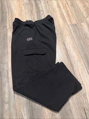 Ecko Function Black Men's Cargo Sweatpants with Flap Pocket